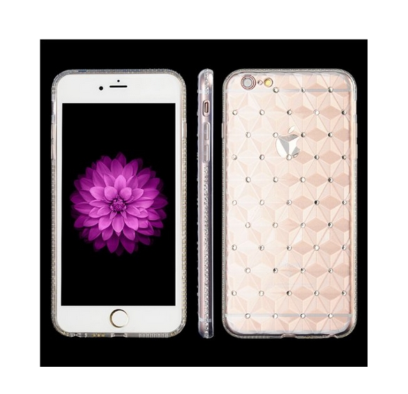 Apple iPhone 6 6s Princess 3D Diamond Cut Crystal TPU Case Clear vg